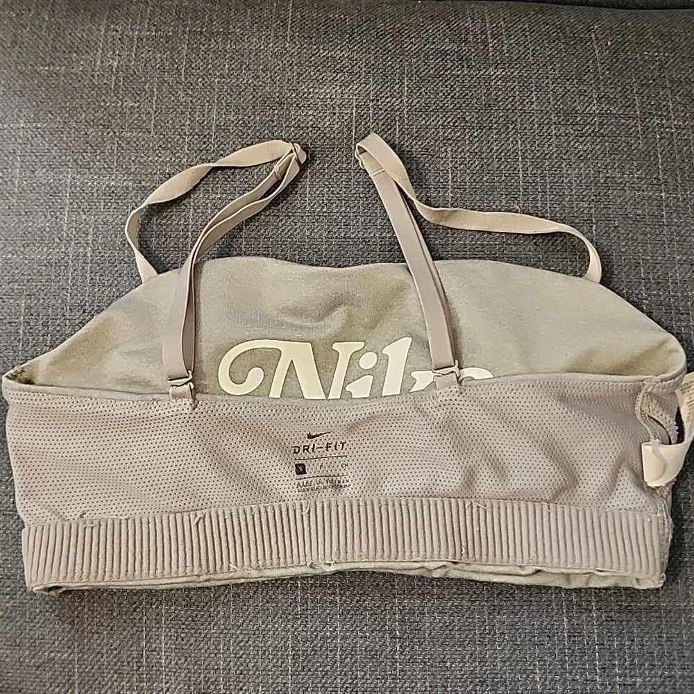 Nike Tan Bralette with Logo, Size Small - Picture 9 of 9